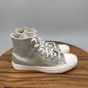 Converse Chuck Taylor All Star Hi Shoes Womens Size 7 Light Gold Glitter Skate